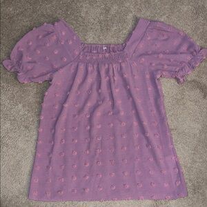 Vintage Purple Puff Sleeve Women's Top-size Small, EUC